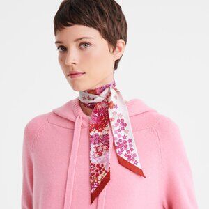 EUC Longchamp Collier de Fleurs Silk Scarf / Headband